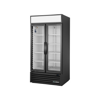 True merchandising koelkast met 2 glazen deuren - 991L - zwart