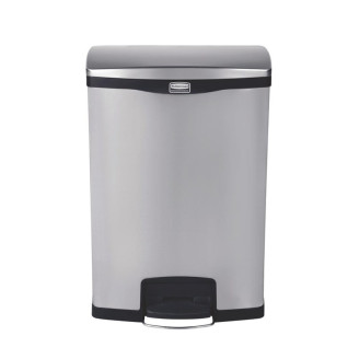 Rubbermaid Slim Jim pedaalemmer met pedaal aan voorzijde RVS 90 liter