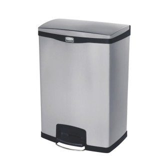 Rubbermaid Slim Jim pedaalemmer met pedaal aan voorzijde RVS 90 liter