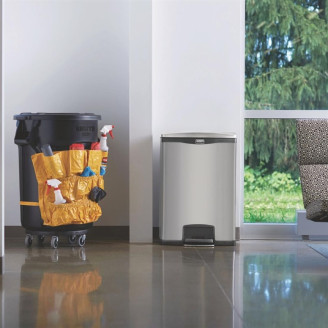 Rubbermaid Slim Jim pedaalemmer met pedaal aan voorzijde RVS 90 liter