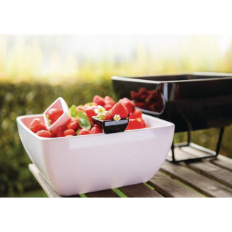 Vierkante melamine kom Pure 12,5cm wit