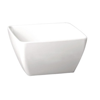Vierkante melamine kom Pure 12,5cm wit