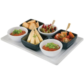Melamine rechthoekige schaal wit 35,5x18cm