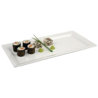 Melamine rechthoekige schaal wit 35,5x18cm