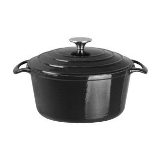 Vogue ronde braadpan zwart, 4ltr - 23,5cm