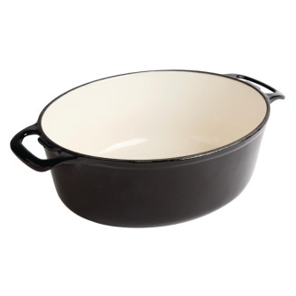Vogue ovale braadpan zwart 6 liter