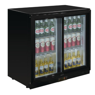 Polar G-serie 2-deurs barkoeling met schuifdeuren zwart 208L