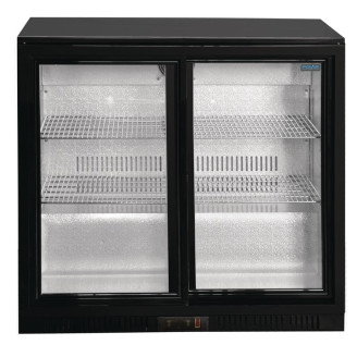 Polar G-serie 2-deurs barkoeling met schuifdeuren zwart 198L