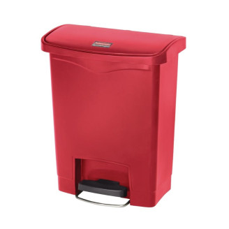 Rubbermaid Slim Jim pedaalemmer met pedaal aan voorzijde 30 liter rood
