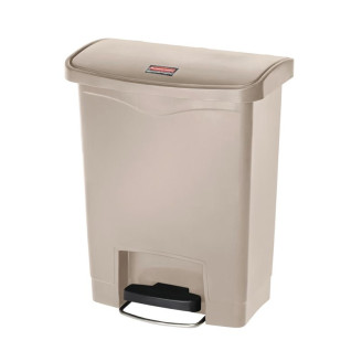 Rubbermaid Slim Jim pedaalemmer met pedaal aan voorzijde 30 liter beige