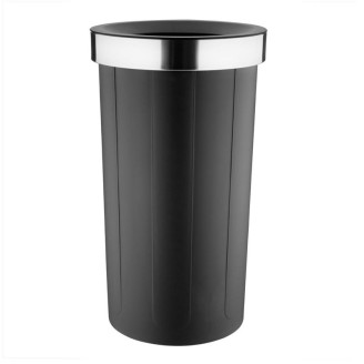 Bolero Ronde Zwarte Afvalbak - Open Deksel - 60L