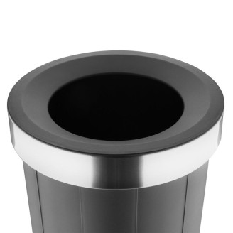 Bolero Ronde Zwarte Afvalbak - Open Deksel - 60L