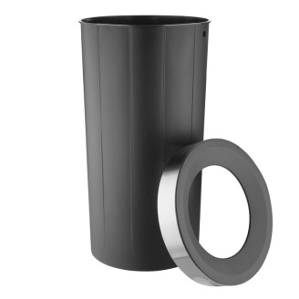 Bolero Ronde Zwarte Afvalbak - Open Deksel - 60L