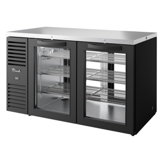 True doorgeef barkoelkast met 2 glazen deuren - 550L - zwart