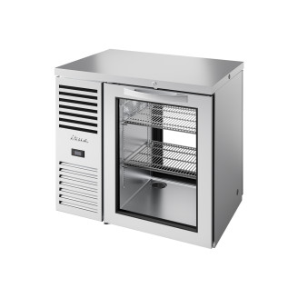 True doorgeef barkoelkast met glazen deur - 350L - RVS