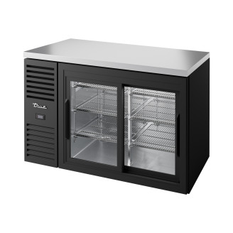 True barkoelkast met 2 glazen schuifdeuren - 480L - zwart