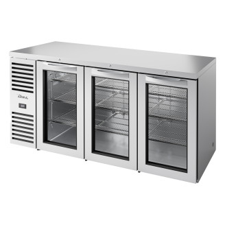 True barkoelkast met 3 glazen deuren - 660L - RVS