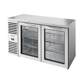 True barkoelkast met 2 glazen deuren - 550L - RVS