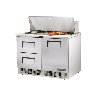 True saladette 1-deurs met 2 lades (18x 1/6 GN) - 501L