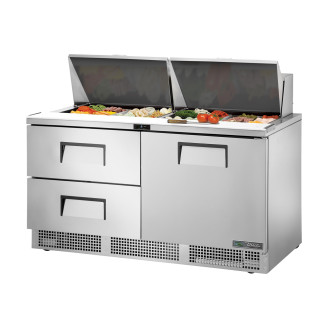 True saladette met 2 laden en 1 deur (24x 1/6 GN) - 623L
