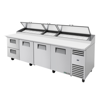 True pizzawerkbank 3-deurs en 2 lades - 1124L (15x 1/3)