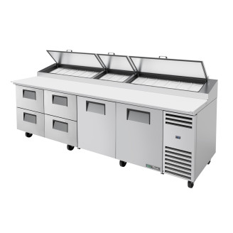 True pizzawerkbank 2-deurs en 4 lades - 1124L (15x 1/3)