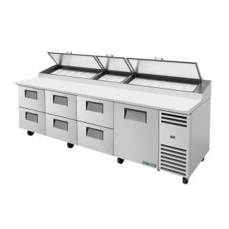 True pizzawerkbank 1-deur en 6 lades - 1124L (15x 1/3)