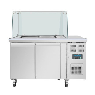 Polar U-serie tweedeurs saladette UA017 met vierkant kuchscherm