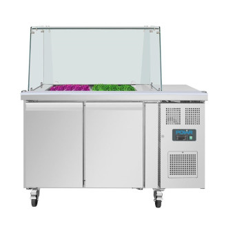 Polar U-serie tweedeurs saladette UA017 met vierkant kuchscherm