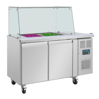 Polar U-serie tweedeurs saladette UA017 met vierkant kuchscherm