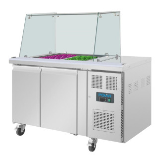 Polar U-serie tweedeurs saladette UA017 met vierkant kuchscherm