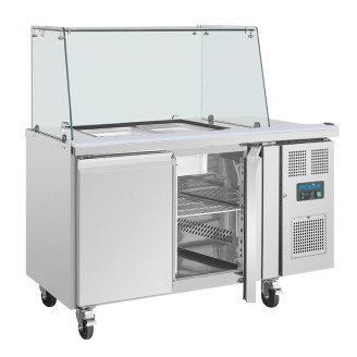 Polar U-serie tweedeurs saladette UA017 met vierkant kuchscherm