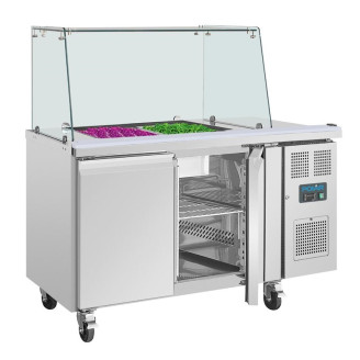 Polar U-serie tweedeurs saladette UA017 met vierkant kuchscherm
