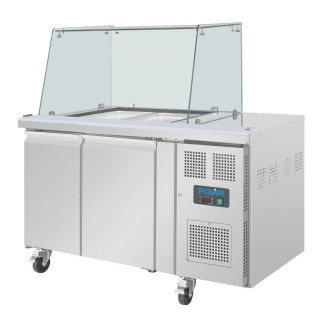 Polar U-serie tweedeurs saladette UA017 met vierkant kuchscherm