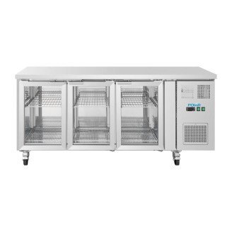 Polar U-serie 3-deurs koelwerkbank met glazen deuren - UA069 - 302L