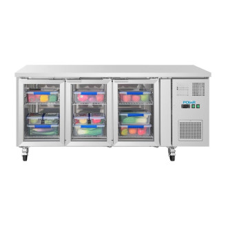 Polar U-serie 3-deurs koelwerkbank met glazen deuren - UA069 - 302L