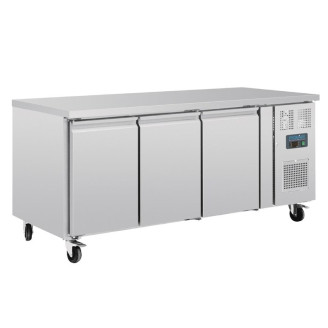 Polar U-serie 3-deurs Koelwerkbank met euronorm opslag - 634L