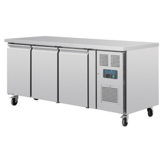 Polar U-serie 3-deurs Koelwerkbank met euronorm opslag - 634L