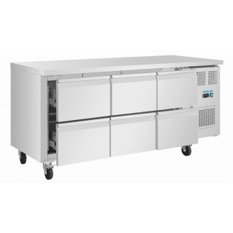 Polar U-Series Gastronorm koelwerkbank met zes laden