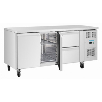 Polar U-Series koelwerkbank met 2 deuren en 2 laden 242Ltr