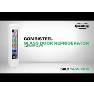Combisteel glasdeur koelkast smal, wit