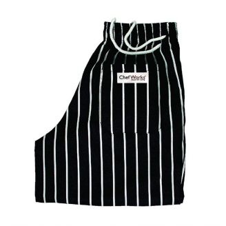 Chef Works Designer Baggy uniseks koksbroek zwart-wit gestreept