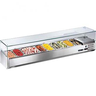 Afinox ingredi&euml;ntenkoeling - VRS 1815/S GN 1/1 - met glasopbouw