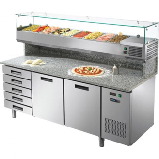 Afinox pizzawerkbank FRESH PIZZA 2P + C - Met pancooler
