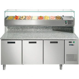Afinox pizzawerkbank FRESH PIZZA 3P - met pancooler