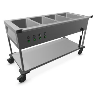 B.PRO Bain-marie wagen - SAW L-4, 4 x 1/1 GN