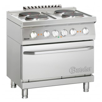 Bartscher 4 elektrische kookplaten, elektrische oven 2/1 GN - 286234W