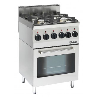 Bartscher Serie 600 4-pits gasfornuis met elektrische oven