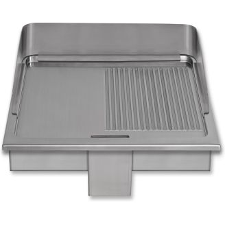 Berner inbouw braadpan 1/2 ribbel 10 kW 2 zones 600mm Mega