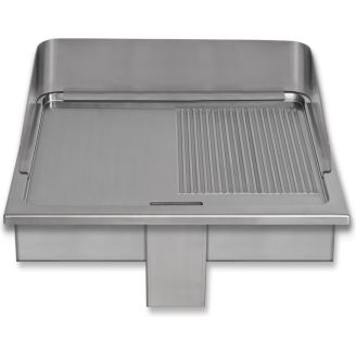 Berner inbouw braadpan 1/2 ribbel 10,5 kW 2 zones 800mm